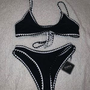 black and white bikini